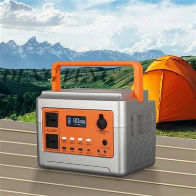 Bærbar kraftstasjon 600W Solar Generator Backup Lithium-batteri med 2*220V AC 3* USB-utgang Type-C LED-lys for utendørs camping